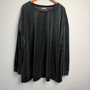 Woman Within 3X Velvet Boxy Flowy Tunic Top Plus Size Long Sleeve Cozy Pullover